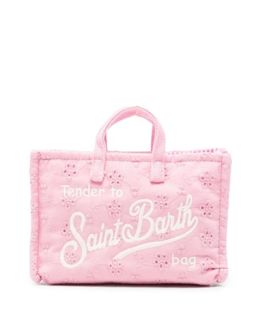 Mc2 Saint Barth Pink Logo-Embroidered Phone Bag