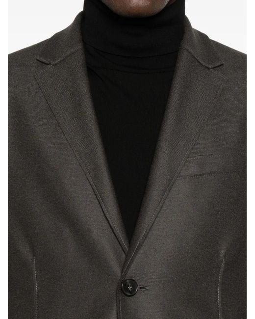 Harris Wharf London Black Single-Breasted Virgin-Wool Blazer for men