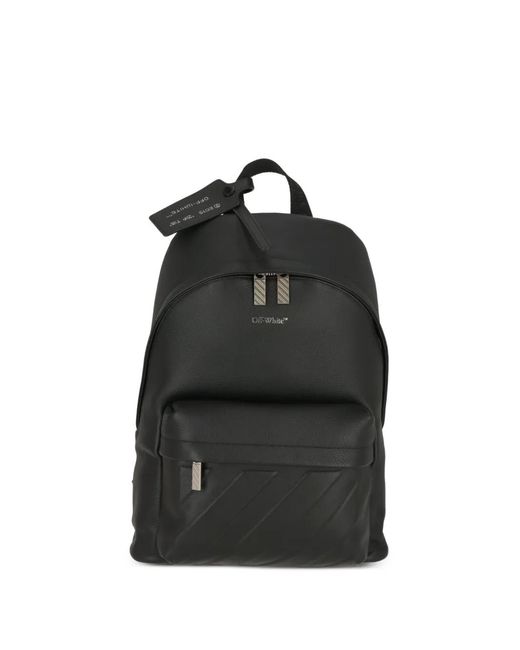 Off-White c/o Virgil Abloh Black Industrial-Strap Pebbled-Leather Backpack for men