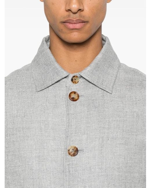 Brunello Cucinelli Gray Mélange-Effect Bomber Jacket for men