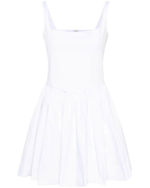 Maje White Pleated Sleeveless Mini Dress