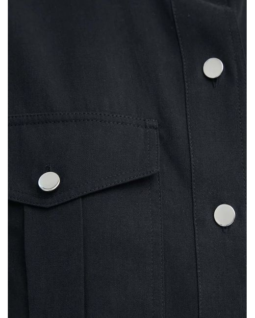 Theory Black Button-Up Pocket-Detail Shirt