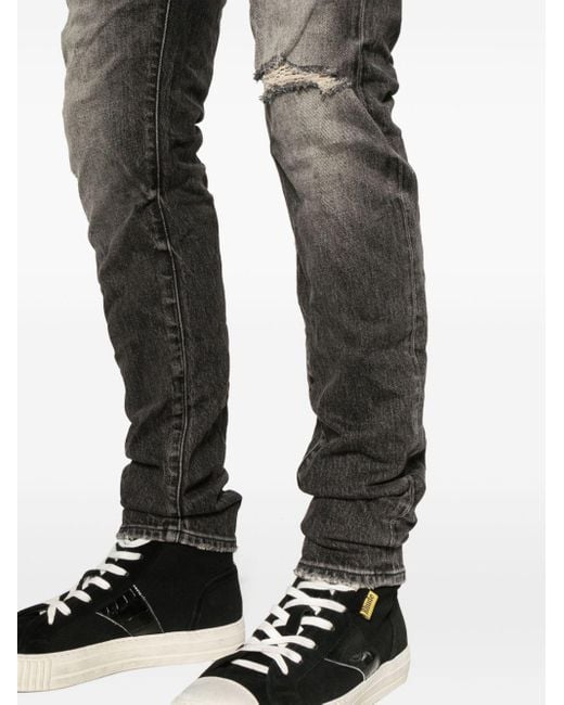 Purple Brand Gray P001 Slim-leg Jeans for men