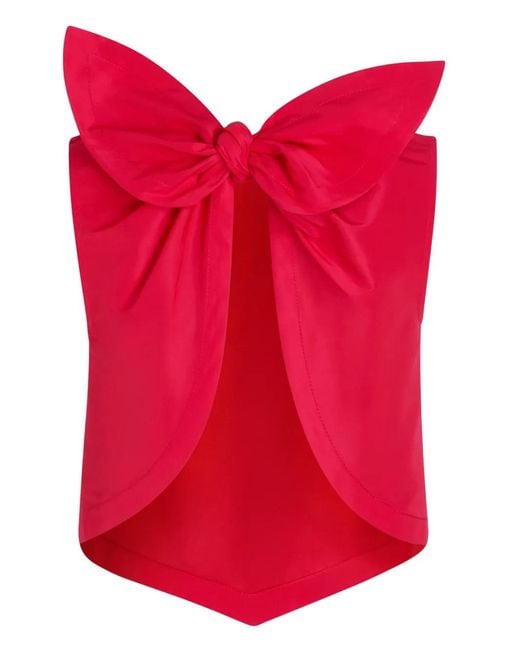 Patou Red Faille Scarf Top
