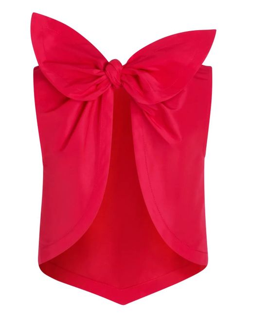 Patou Red Faille Scarf Top