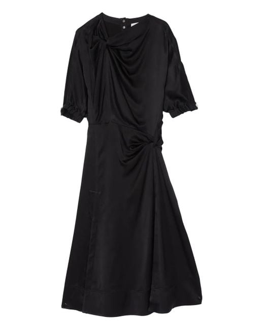 3.1 Phillip Lim Midi-Jurk Met Gesmockte Hals in het Black