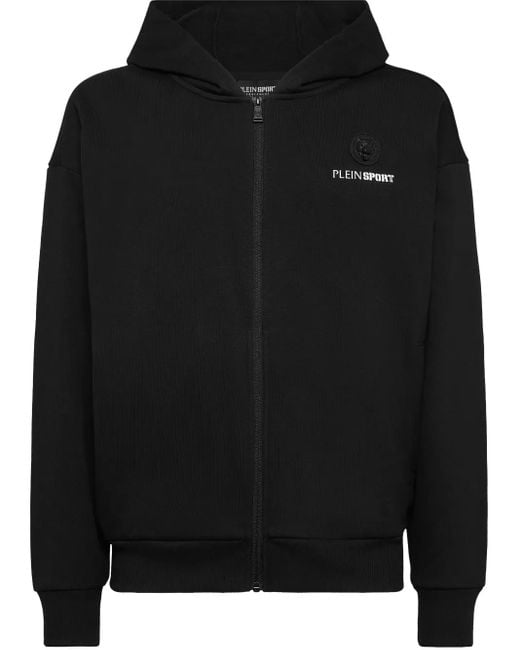 Philipp Plein Black Scratch Hoodie for men