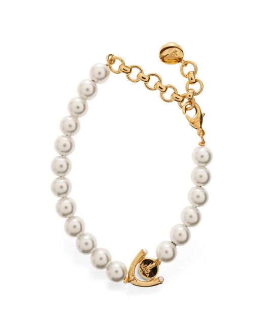 Casablanca Metallic Lotus Pearl-Embellished Bracelet