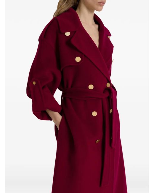 Alberta Ferretti Red Long Coat