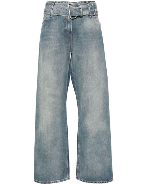 Acne Blue Halbhohe Wide-Leg-Jeans