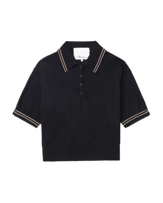 3.1 Phillip Lim Blue Short-Sleeve Polo Shirt
