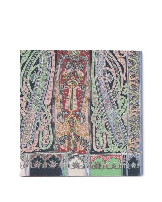 Etro Gray Foulard En Soie Imprimé Bandana