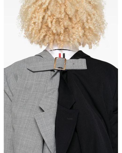 Comme des Garçons Gray Pinstripe Two-Tone Jacket