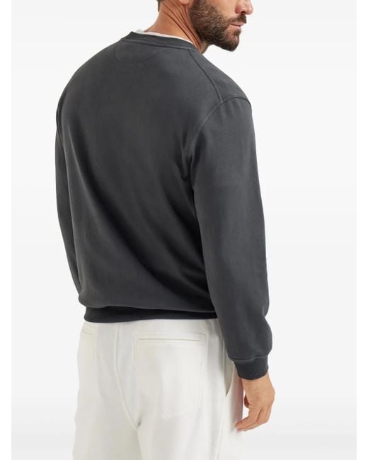 Brunello Cucinelli Gray Solomei Athletic-Club Print Sweatshirt for men