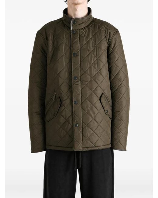 Barbour Gray Powell Diamond-Quilted Jacket for men