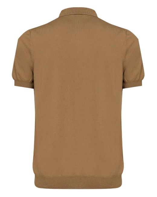 Galiana Brown Cotton Polo Shirt for men