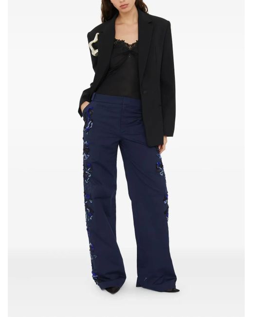 Christopher Esber Blue Duke Embellished Trousers