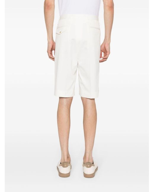 Corneliani Geplooide Bermuda Shorts in het White voor heren