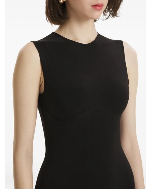 Vestido largo con panel de tul 2310 STUDIO de color Black