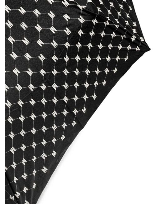 Moschino Black Monogram Foldable Umbrella