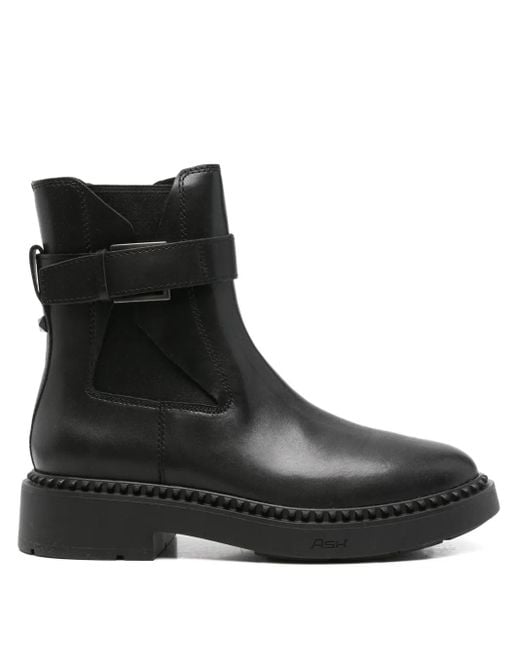 Ash Black Leather Chelsea Boots