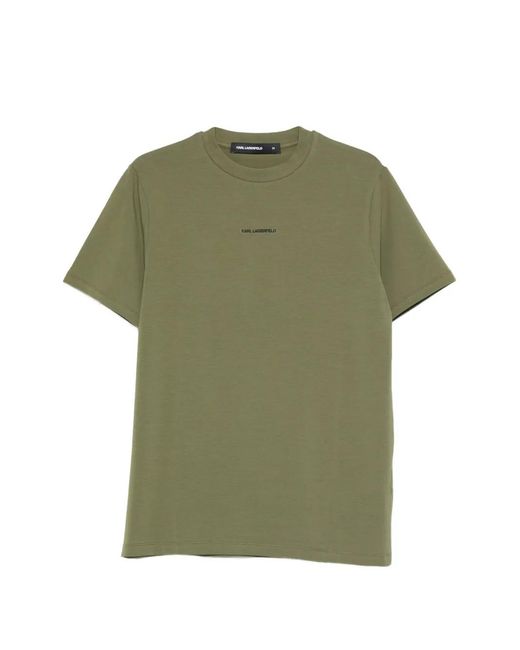 Karl Lagerfeld Green Logo-Detail T-Shirt for men