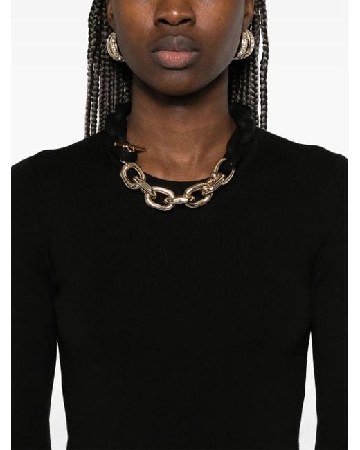 Rabanne Black Chain-Detailed Mini Dress
