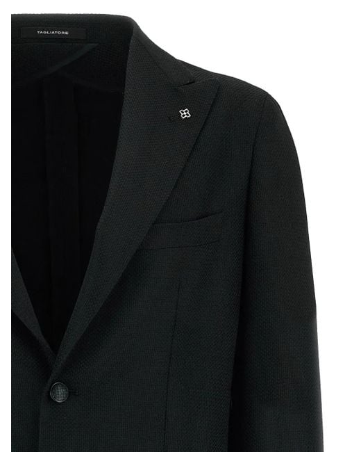 Tagliatore Sakko mit steigendem Revers in Black für Herren