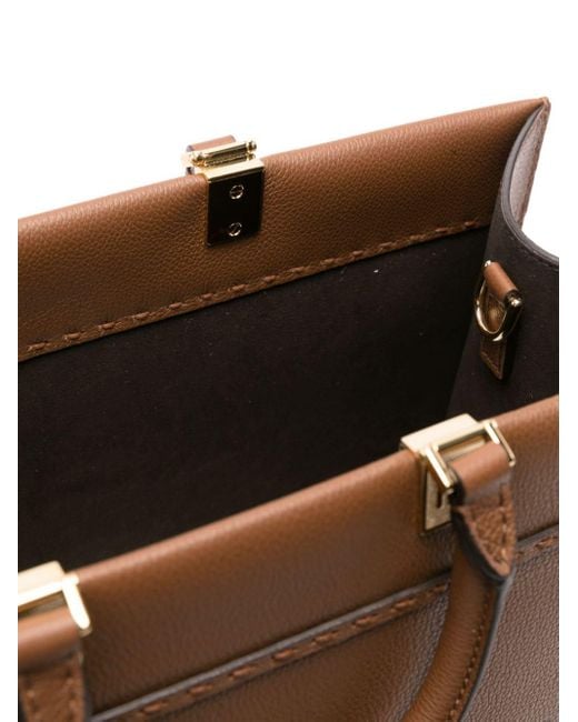 Fendi Brown Medium Sunshine Leather Tote Bag for men