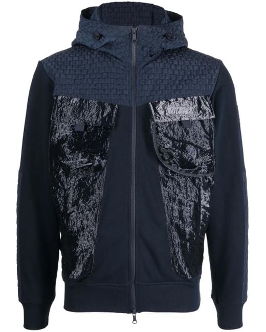 Paul & Shark Blue Stand-Up Collar Hooded Jacket for men