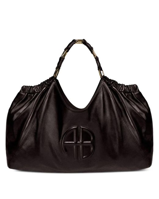 Borsa Tote Kate Media Con Logo Goffrato di Anine Bing in Black