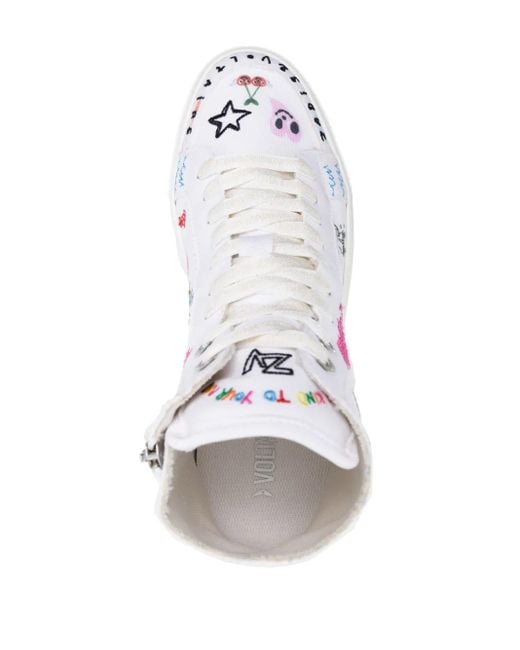 Zadig & Voltaire White High Flash Flatform Sneakers