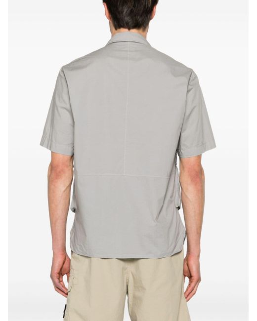 C P Company Gray Multi-pocket Cotton Shirt for men