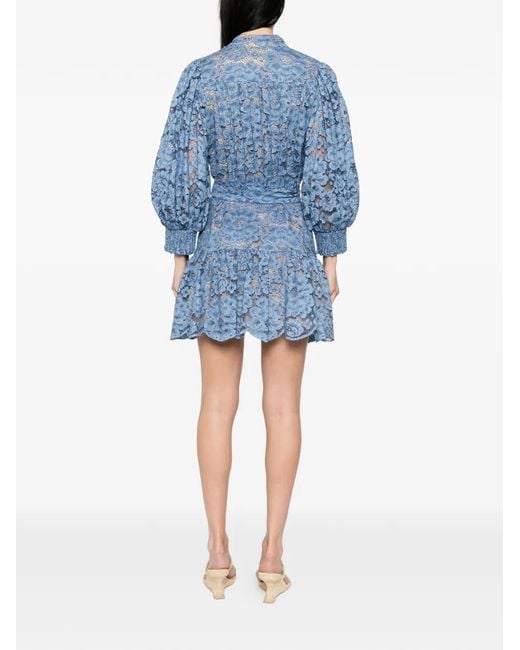 Alice + Olivia Blue Cora Mini Dress