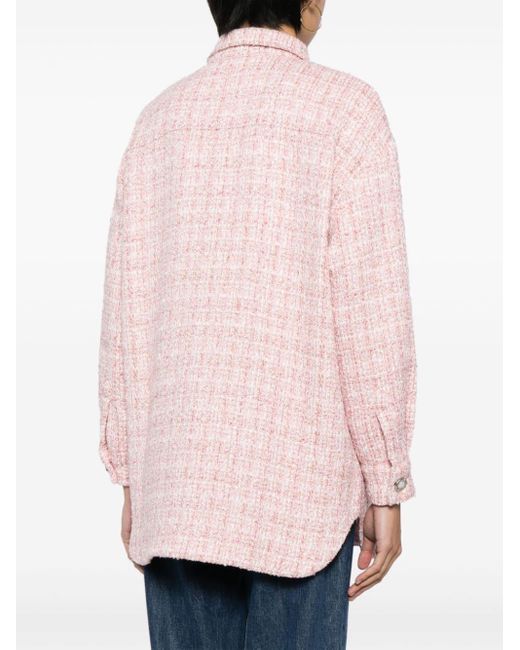 B+ AB Pink Tweed Shirt Jacket