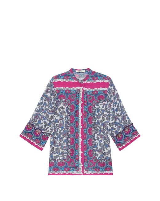 Maliparmi Purple Chemise À Motif Cachemire