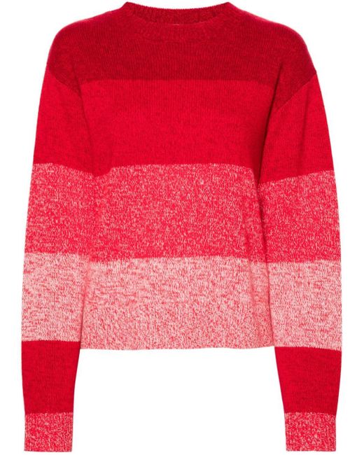 Ba&sh Red Candy Striped Cashmere Jumper