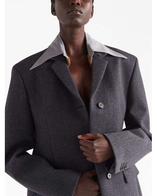 Prada Black Single-breasted Wool Jacket