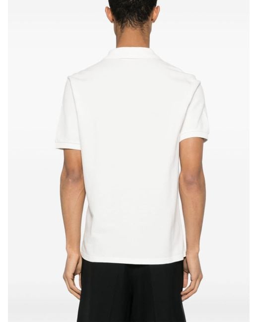 KENZO White Logo-Embroidered Cotton Polo Shirt for men