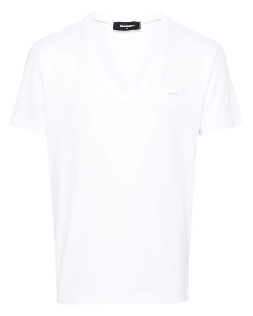 DSquared² White Cool Fit V-Neck T-Shirt for men