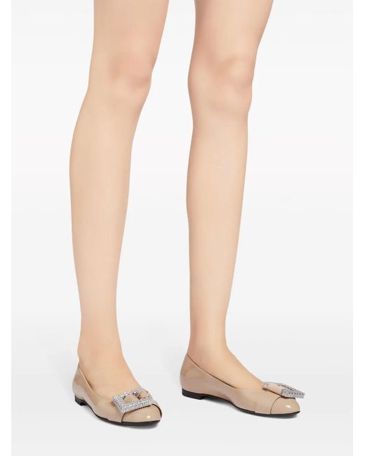 Giuseppe Zanotti Brown Miss Buckle Ballerina Shoes