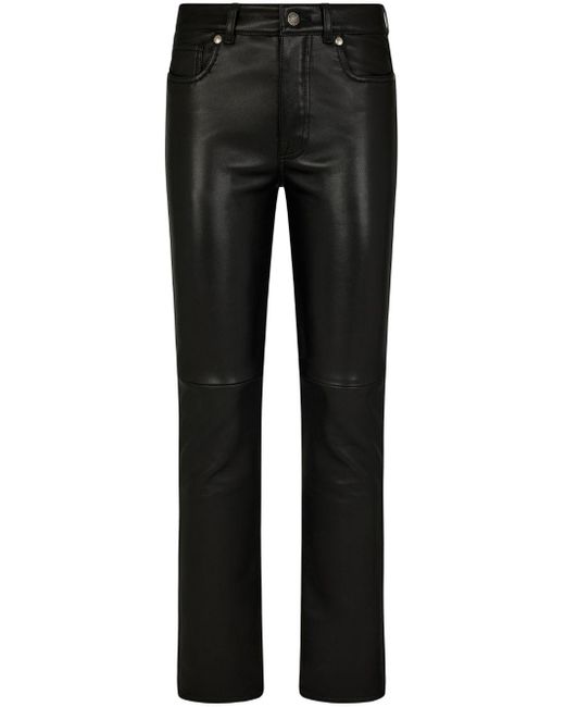 Tom Ford Black Low-rise Tapered Leather Trousers
