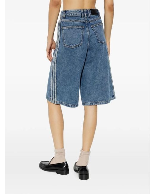 Adidas Blue Side-Stripe Denim Shorts