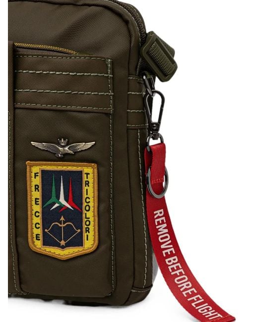 Aeronautica Militare Green Frecce Tricolori Patch-Detail Messenger Bag for men
