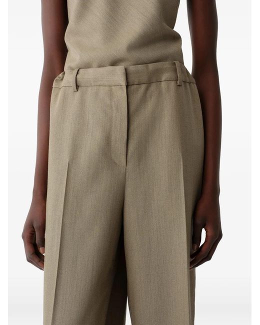 Calvin Klein Natural Pressed-Crease Wide-Leg Trousers