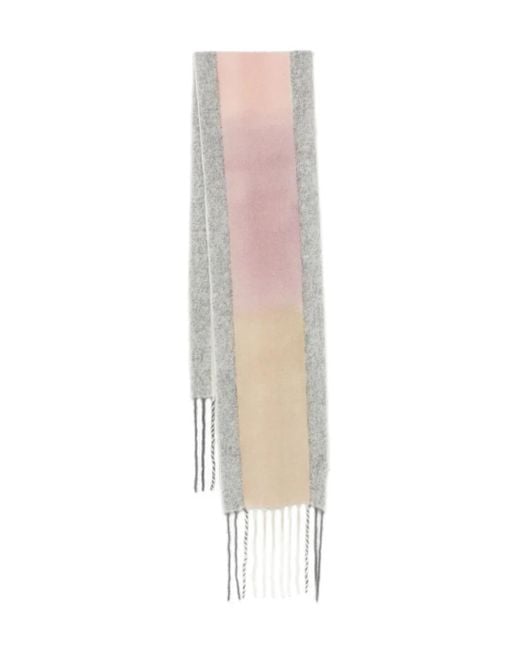 Altea White Fringed-edge Scarf for men