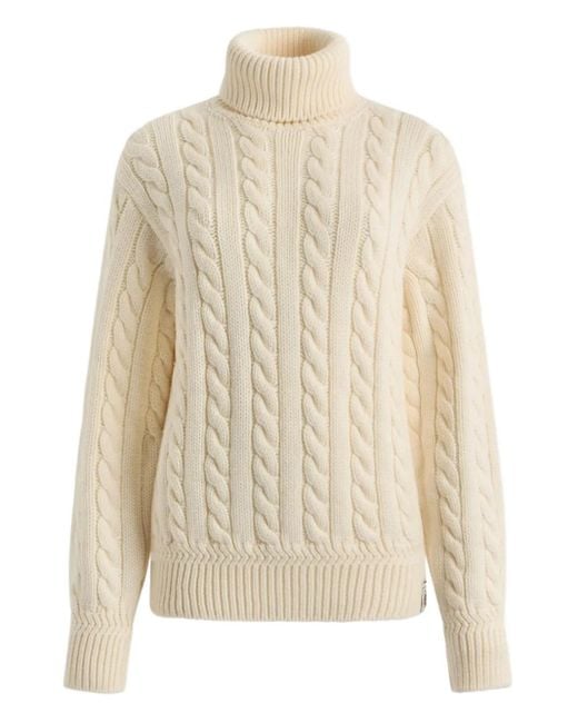 Bally White Cable-Knit Turtleneck Sweater for men
