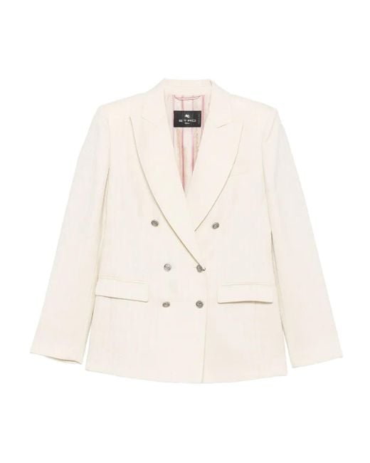 Etro Blazer Met Dubbele Rij Knopen in het Natural