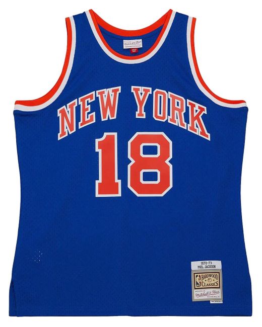 Mitchell & Ness Blue Nba Road "Knicks 1972 Phil Jackson" Jersey for men