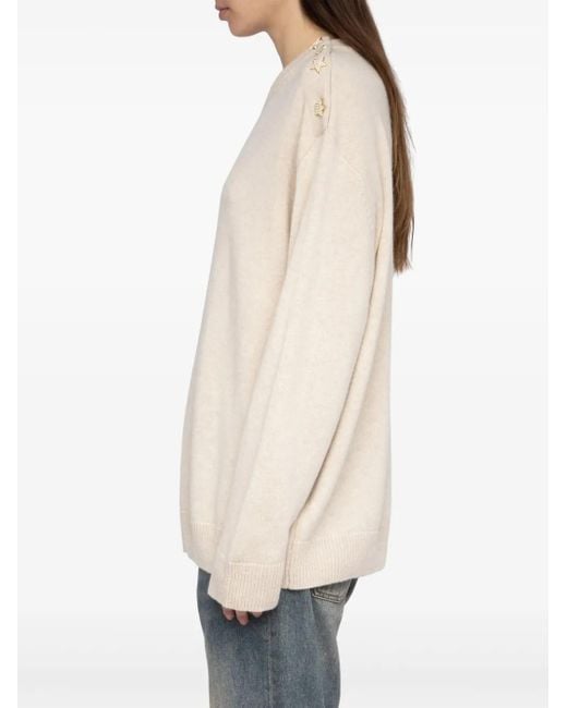 Zadig & Voltaire White Swyna Lc Bijoux Star-Embellished Sweater